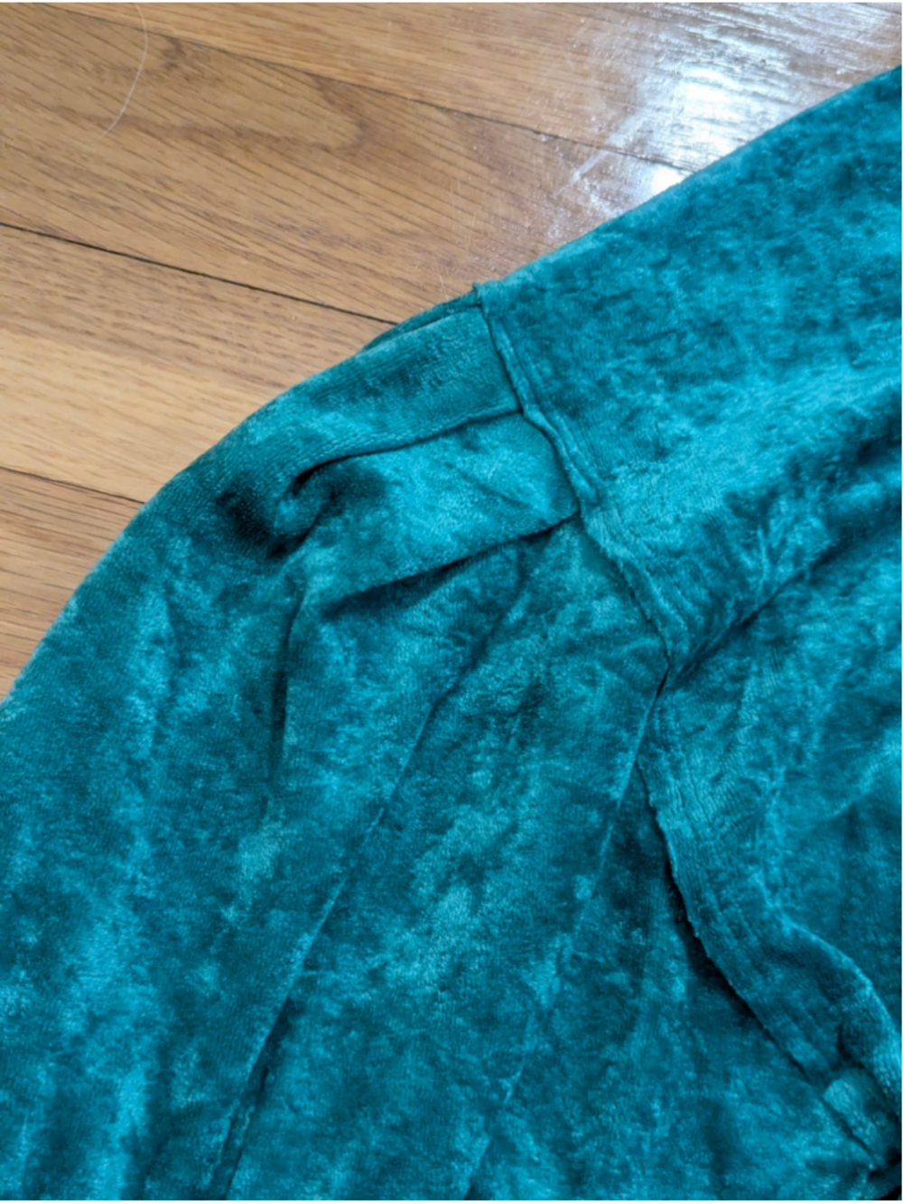 Free People Milan Teal Crushed Velvet Long Sleeve Top Small - Picture 9 of 13